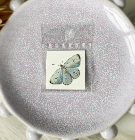 Temporary Tattoo โ Delicate Blue Butterfly, 1.5" ร 1.5" (3.81 cm ร 3.81 cm)