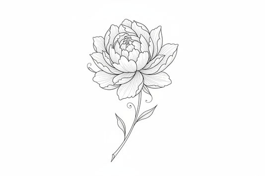 black and white fineline flower 