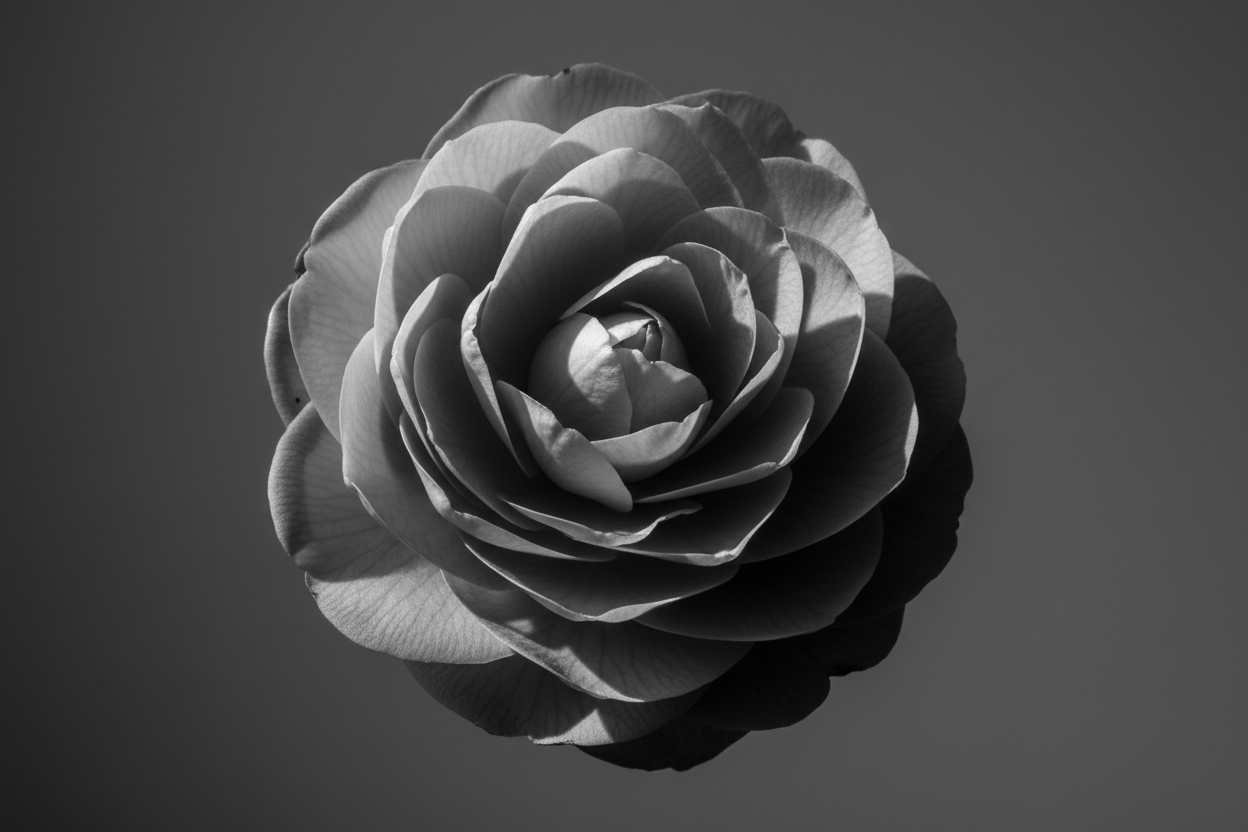 black and white realism flower temporary tattoo