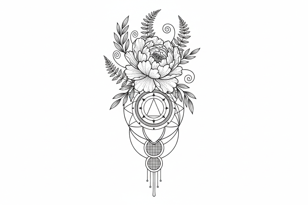BLACK AND WHITE TEMPORARY TATTOO 4"x4"