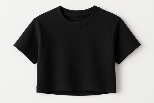 black cropped t-shirt