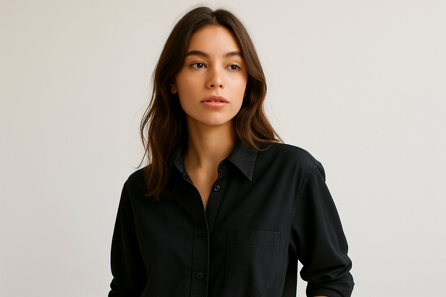 black shirt on a girl 