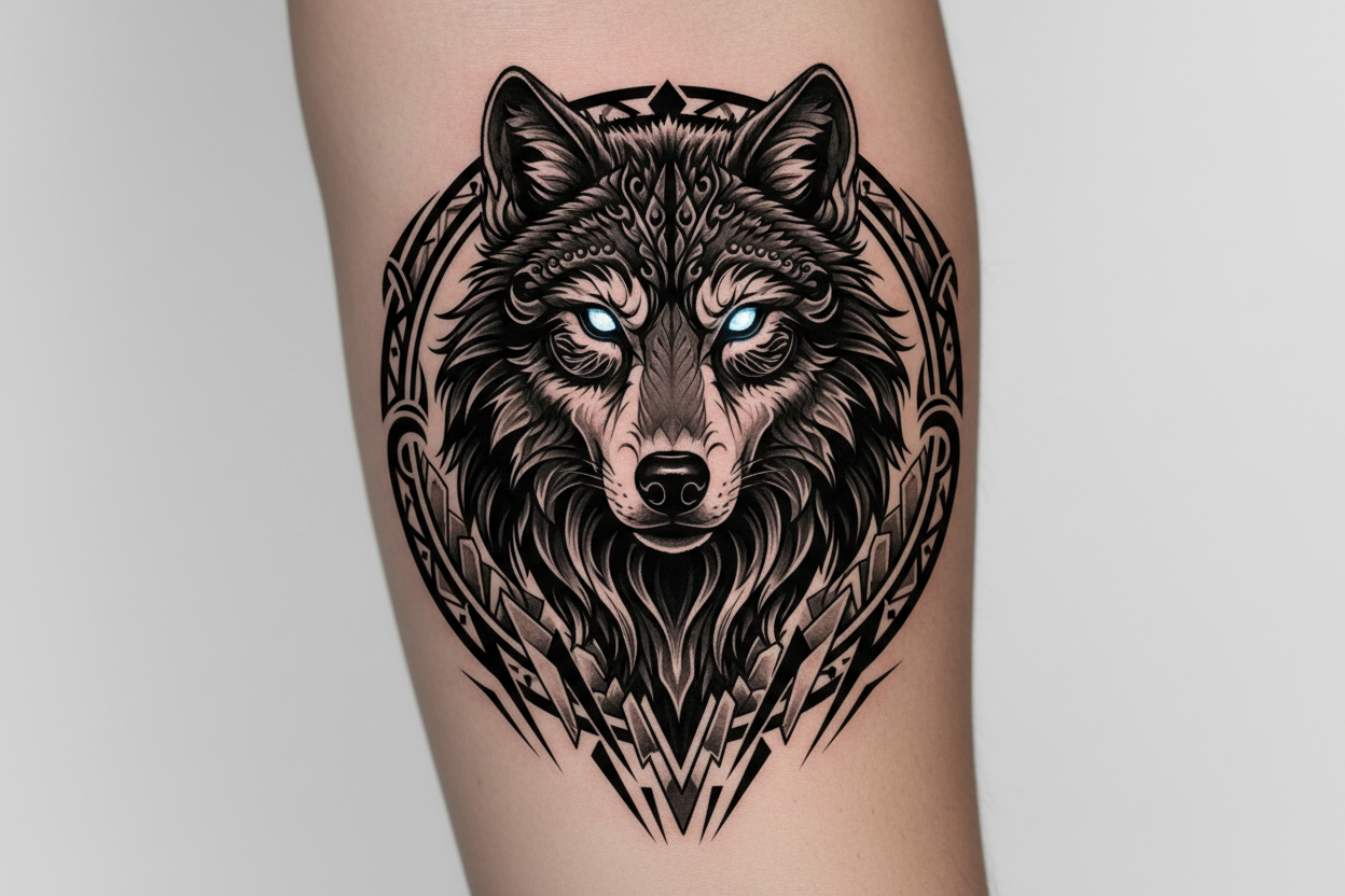 black wolf tattoo