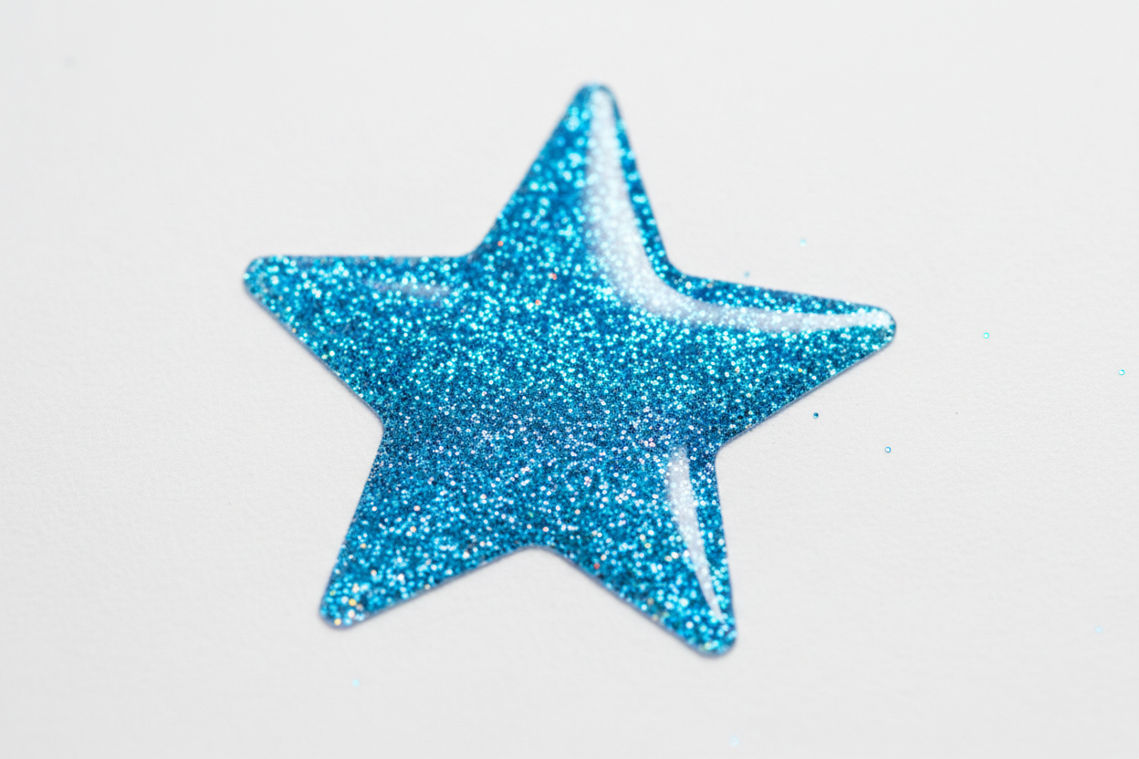 blue glitter sticker 