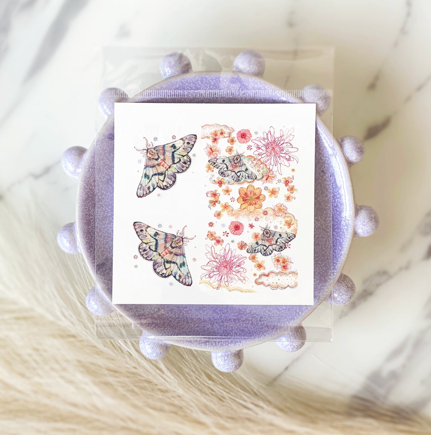 Close-up of blue butterfly temporary tattoo – 4 x 4 inches