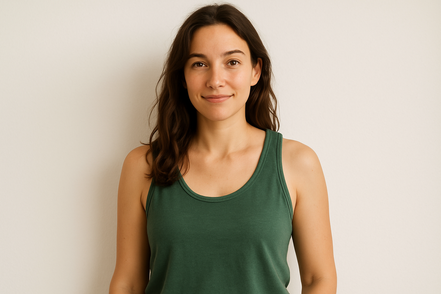 female with green singlet 