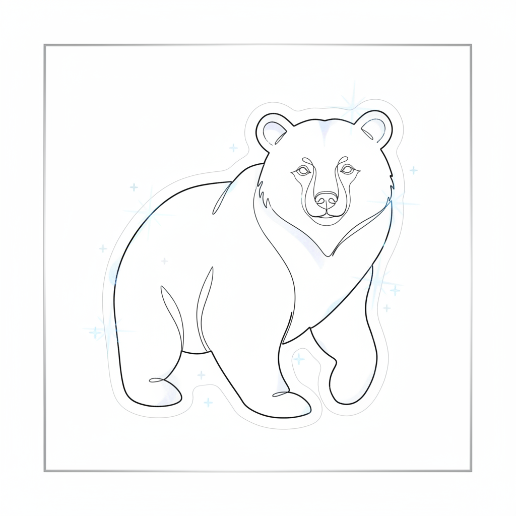 fineline bear shine sticker 