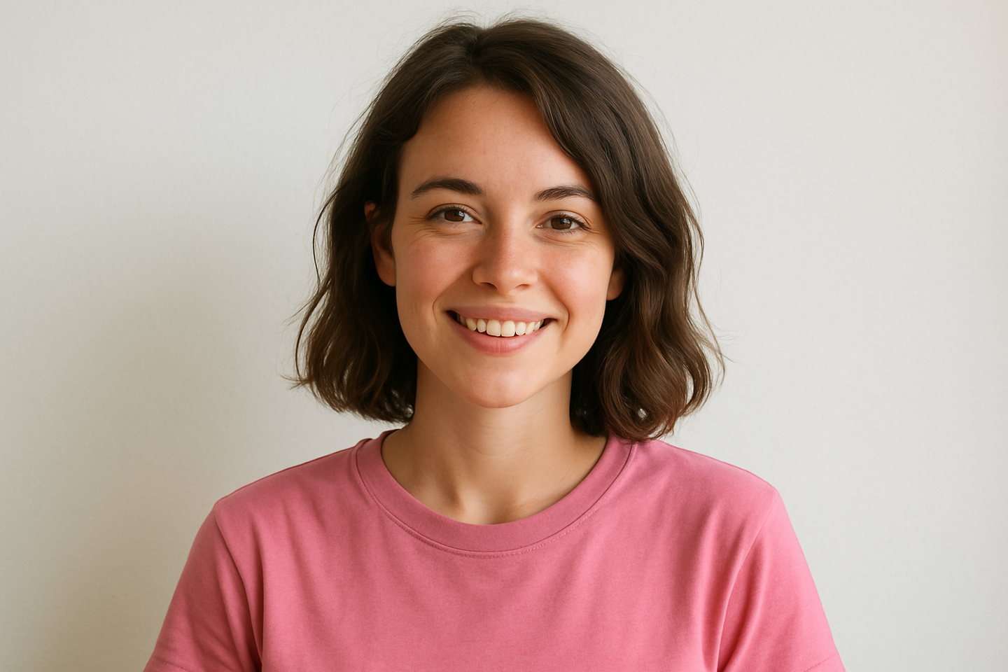 girl weaeing pink top