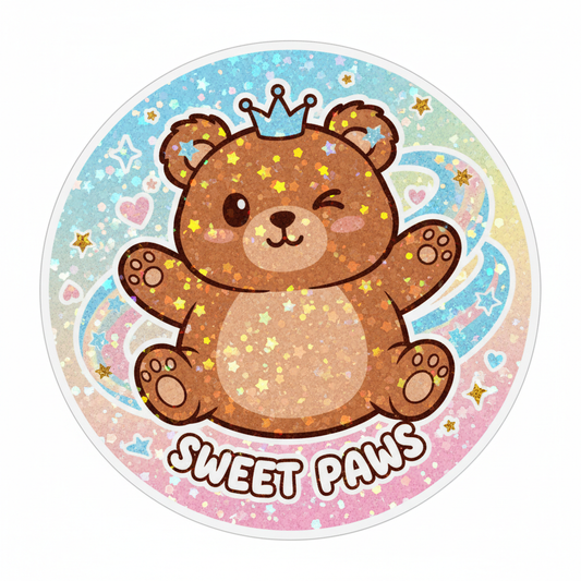 glitter bear sticker