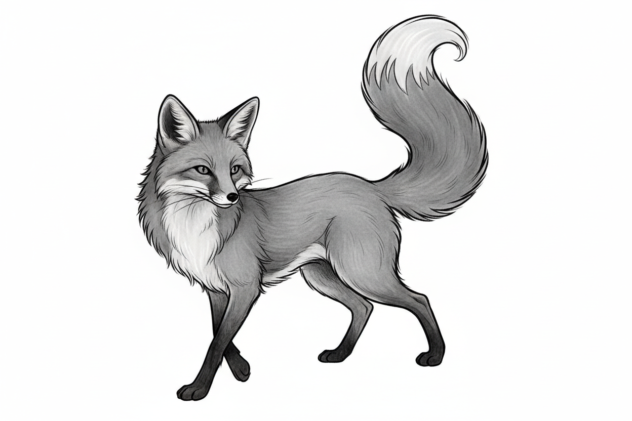 grey fox tattoo