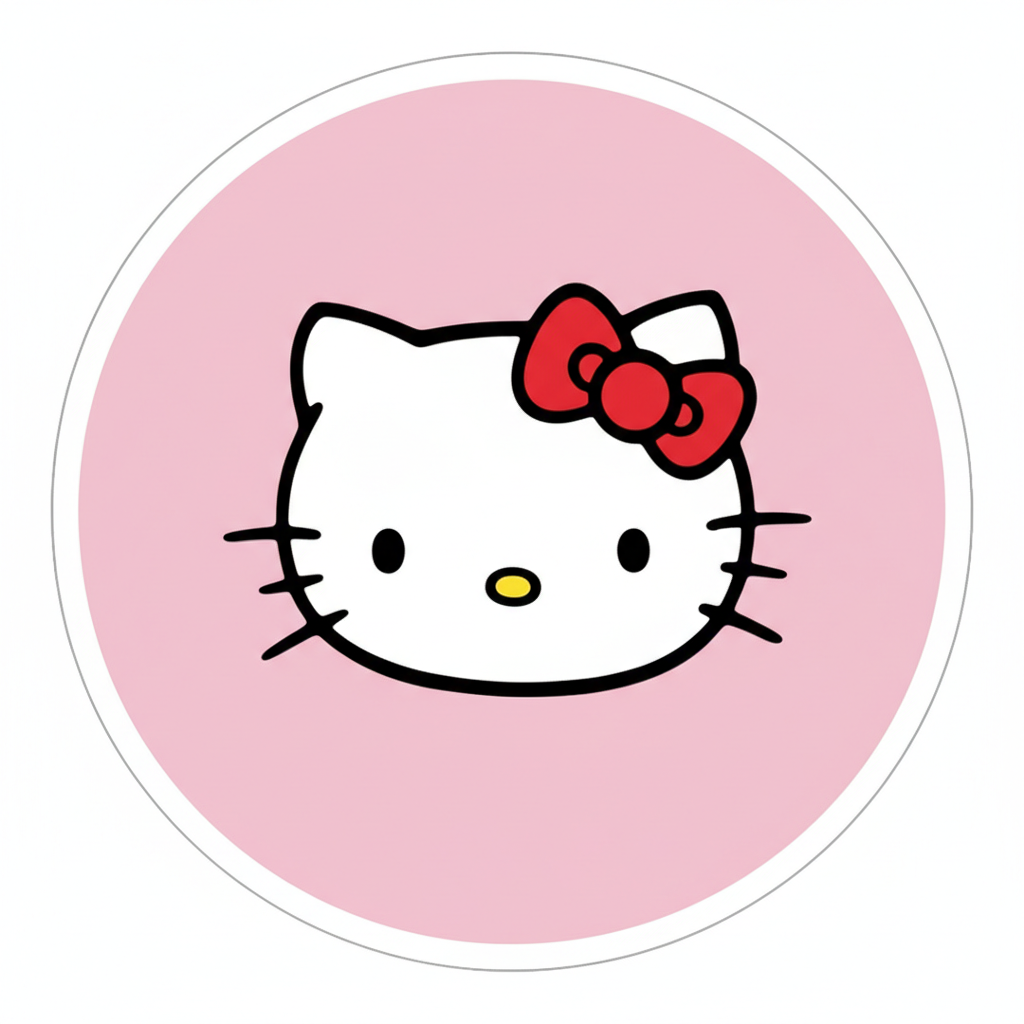 hello kitty no glitter sticker 