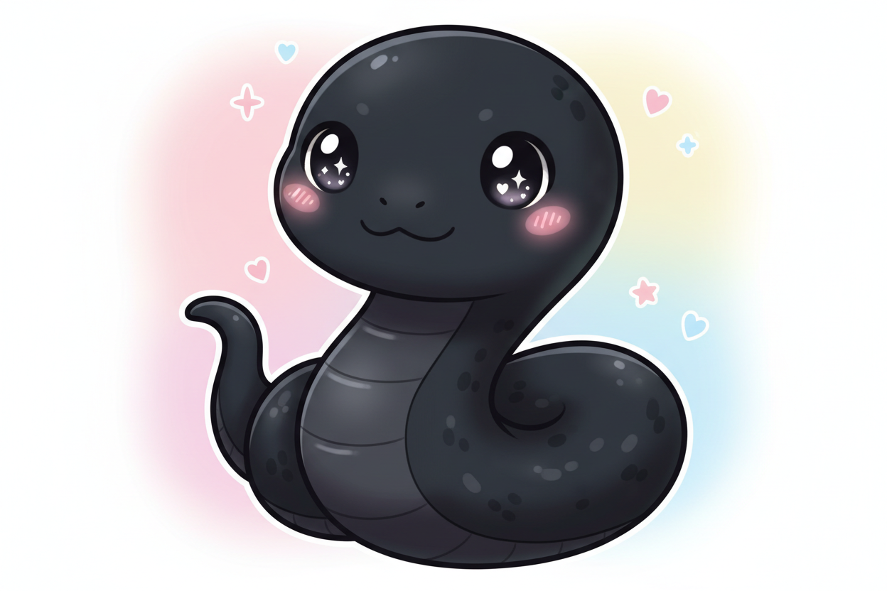 kawaii black snake