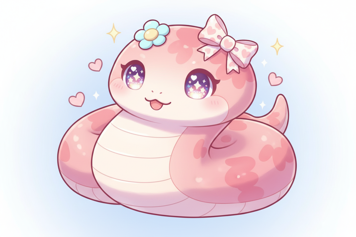 pink kawaii snake 