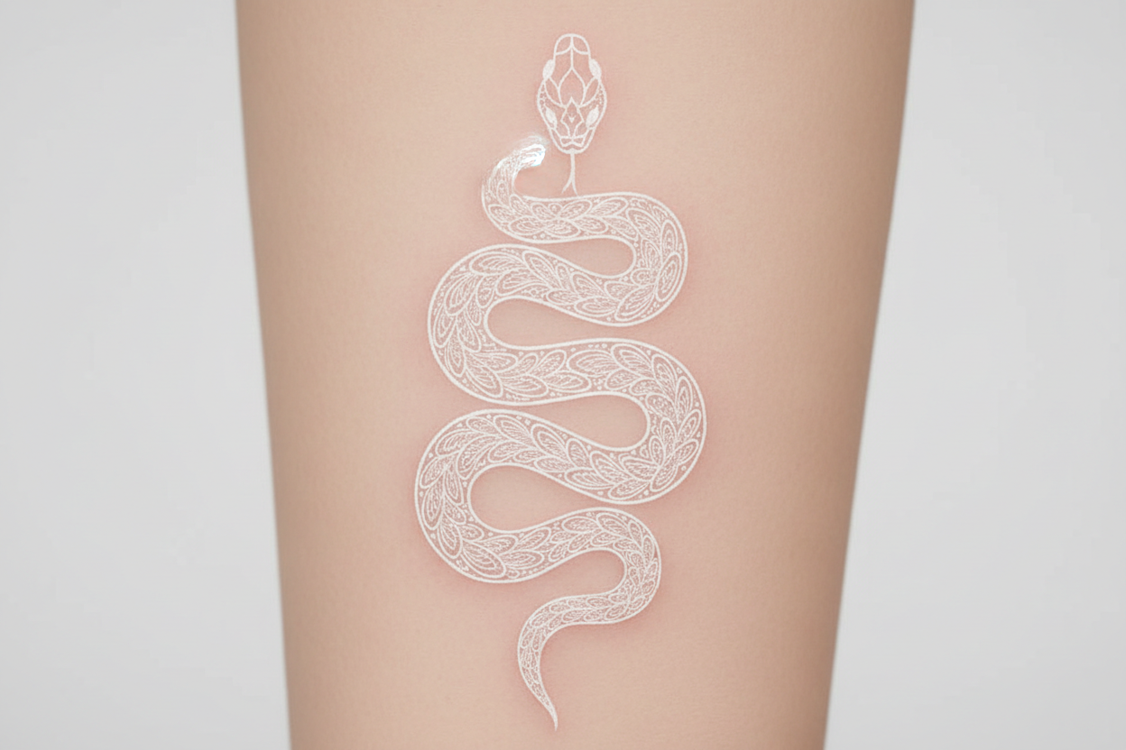 snake white tattoo