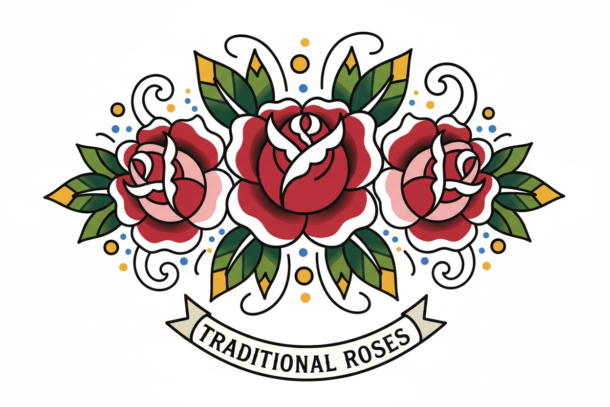 traditional floral temporary tattoo