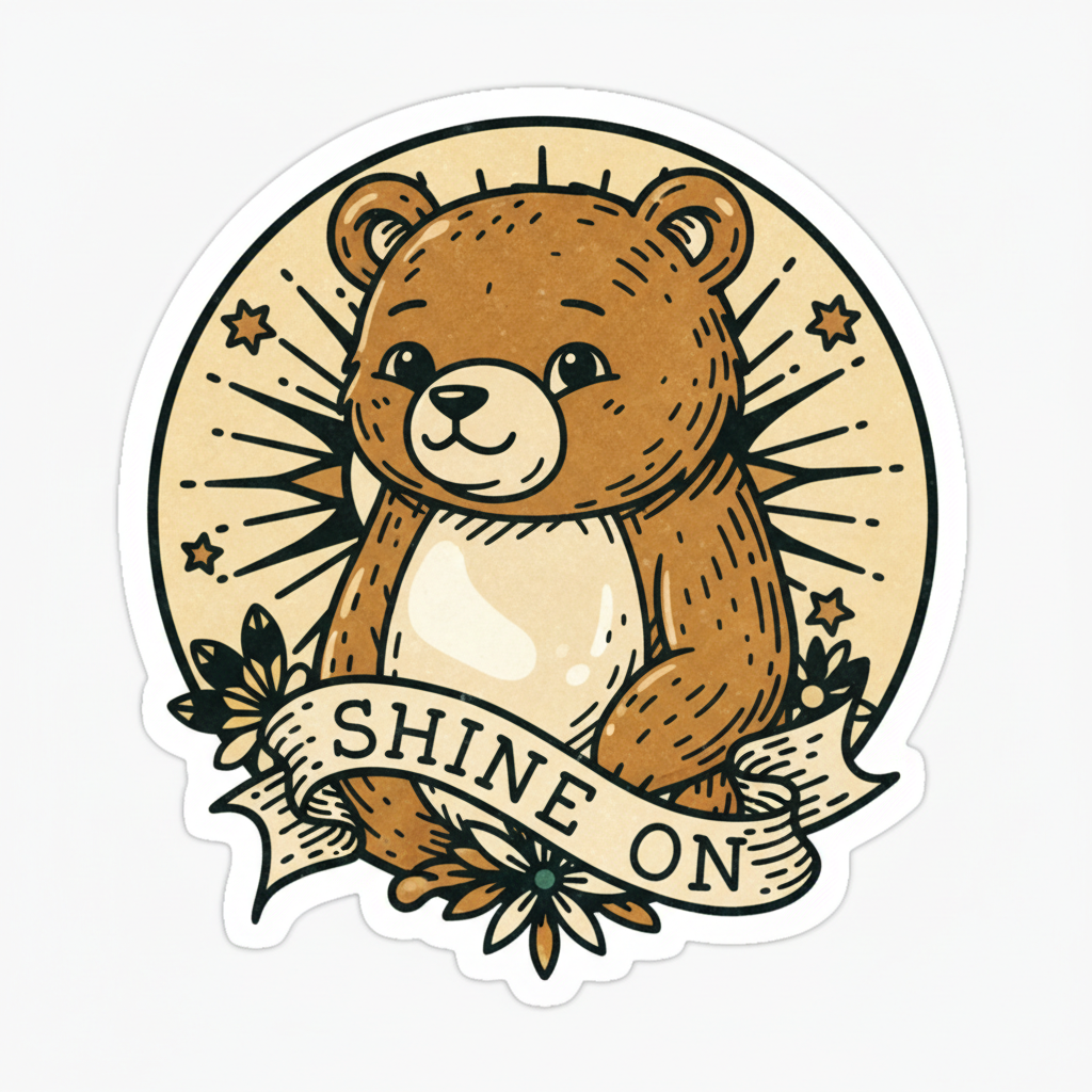 traditional shine bear sticker