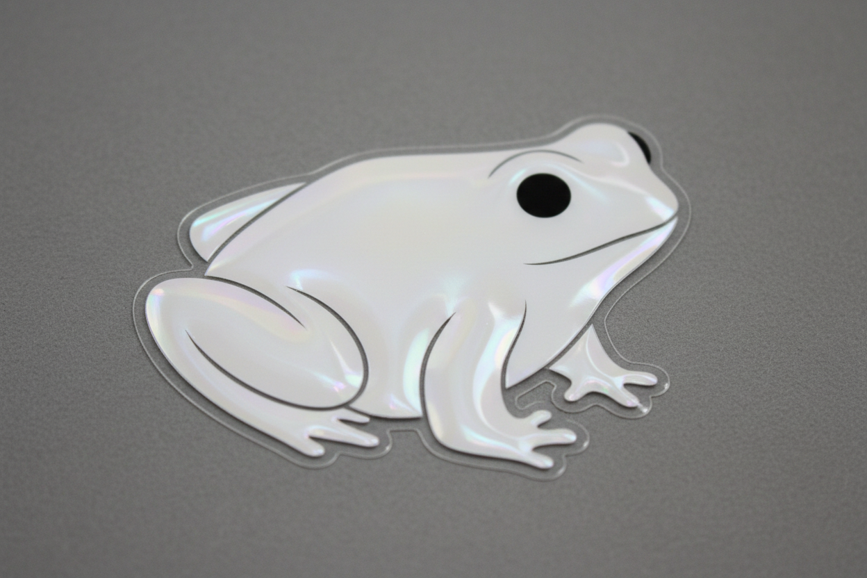 white frog sticker shine 