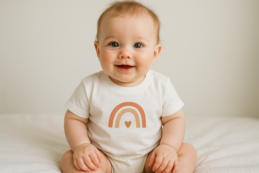 white graphic tee on baby